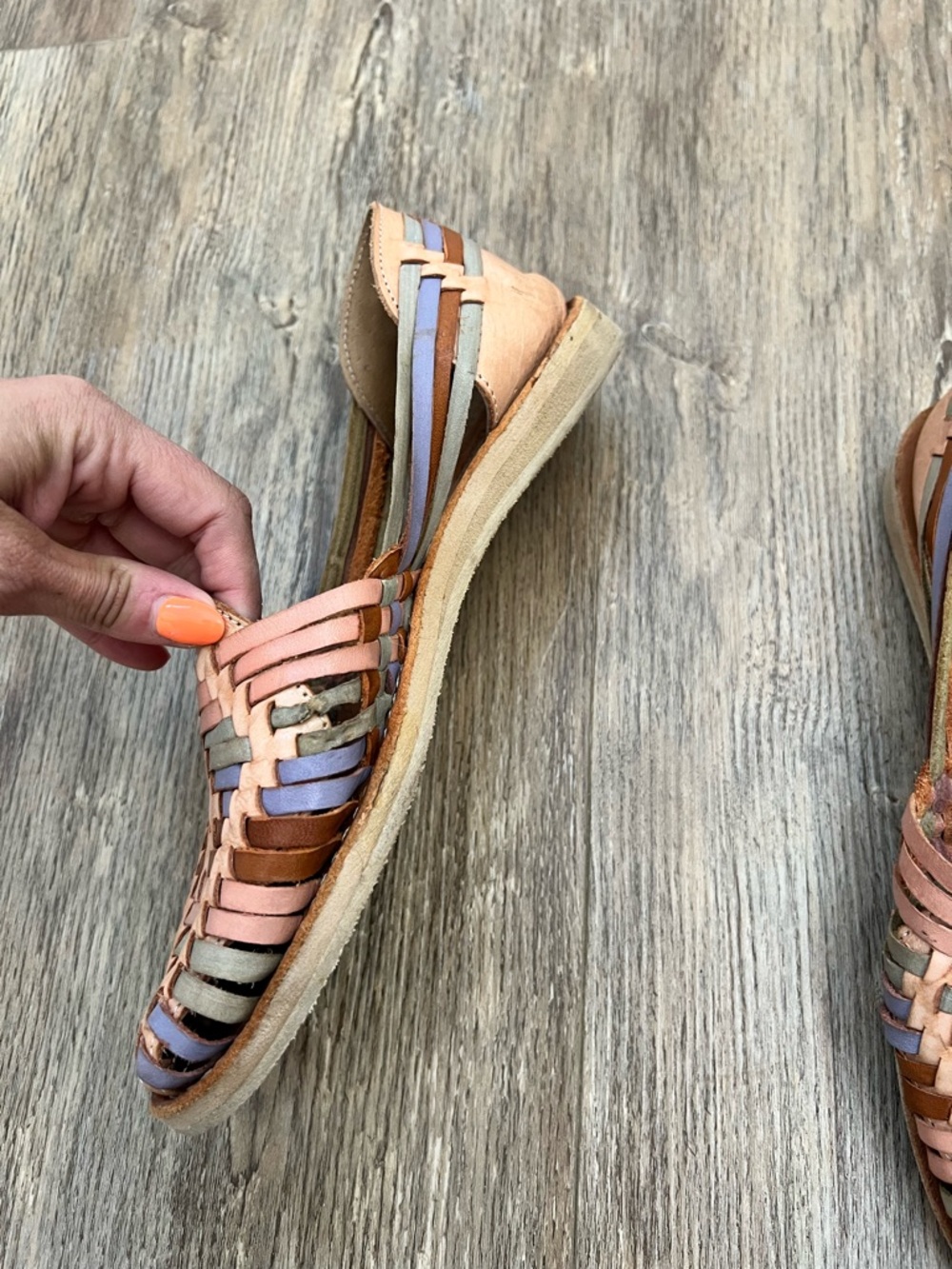 Multi-Color Leather Huraches - Picture 7 of 8